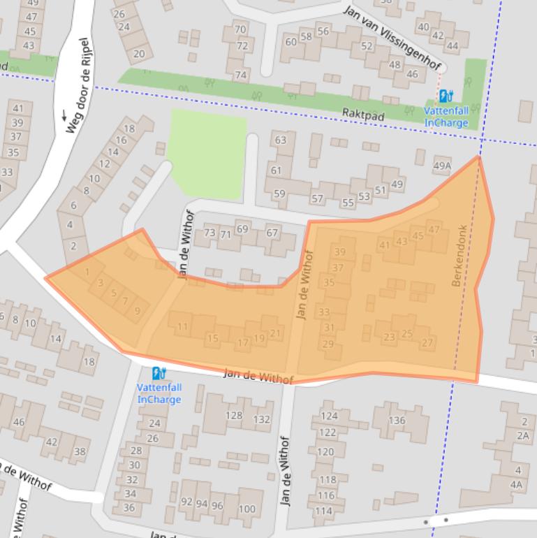 Kaart van postcodegebied 5709AM.