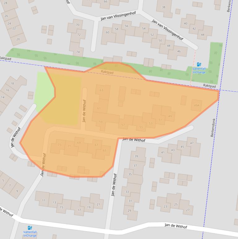 Kaart van postcodegebied 5709AN.
