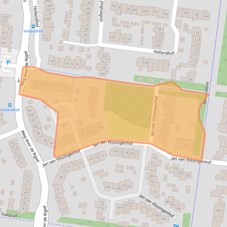 Kaart van postcodegebied 5709AS.