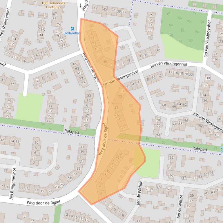 Kaart van postcodegebied 5709AT.