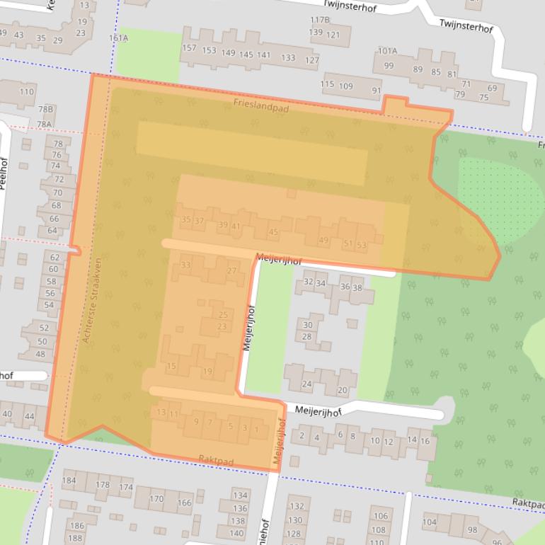 Kaart van postcodegebied 5709BJ.