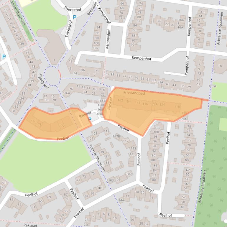 Kaart van postcodegebied 5709BP.