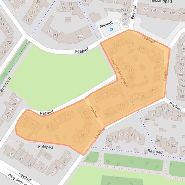 Kaart van postcodegebied 5709BS.