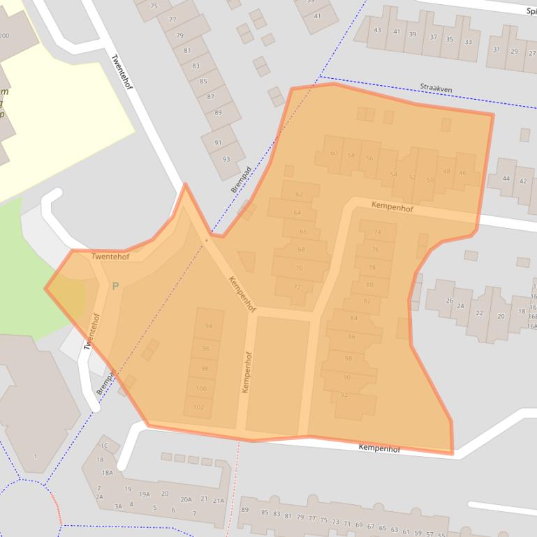 Kaart van postcodegebied 5709BW.