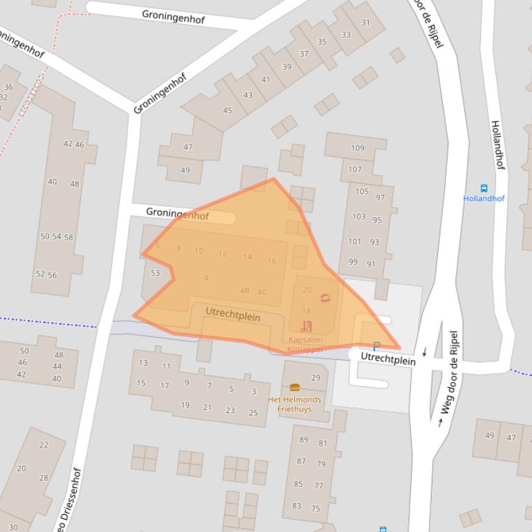 Kaart van postcodegebied 5709DK.