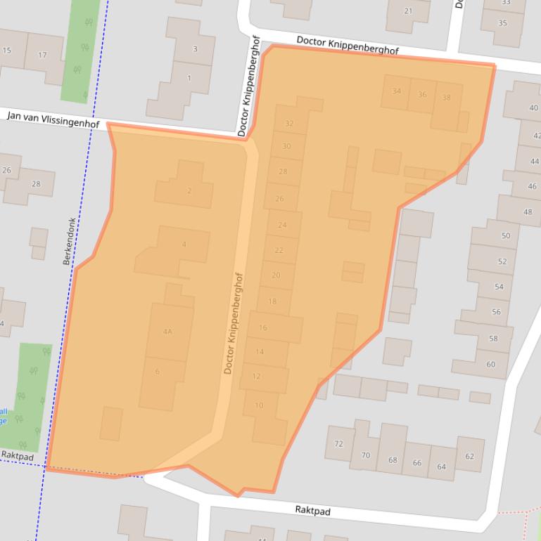 Kaart van postcodegebied 5709EE.