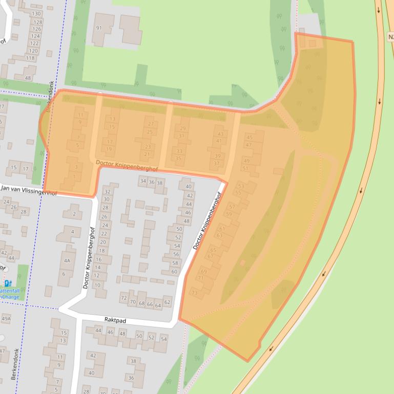 Kaart van postcodegebied 5709EH.