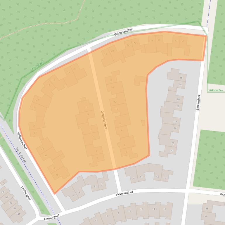 Kaart van postcodegebied 5709EP.