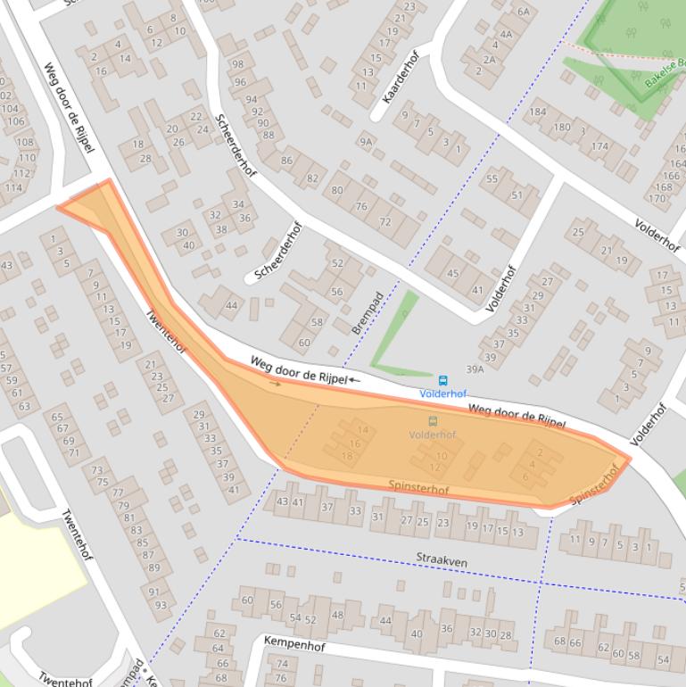 Kaart van postcodegebied 5709EX.