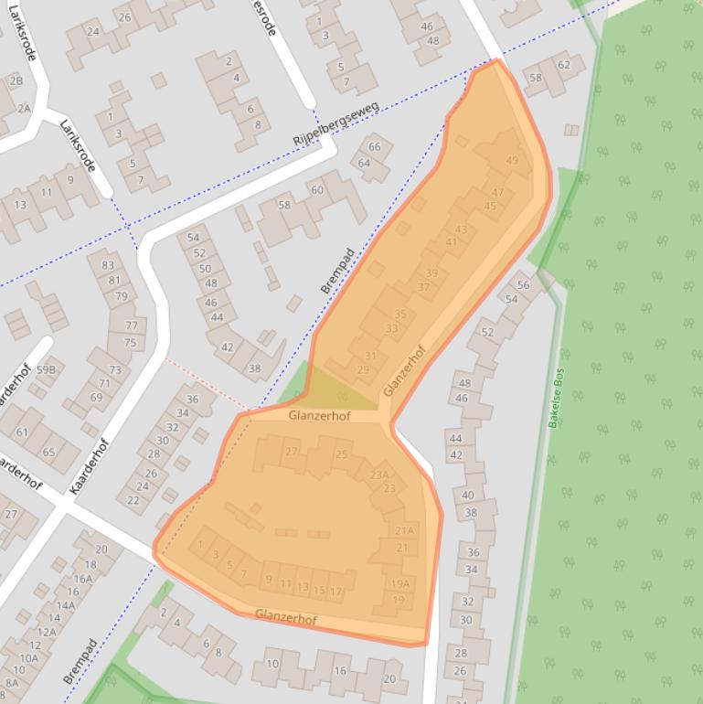 Kaart van postcodegebied 5709GG.