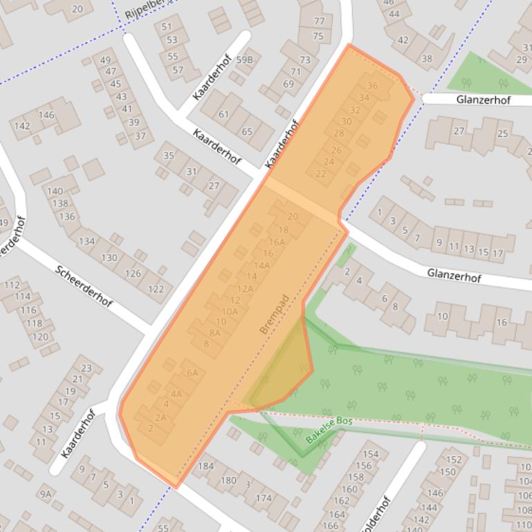 Kaart van postcodegebied 5709GH.