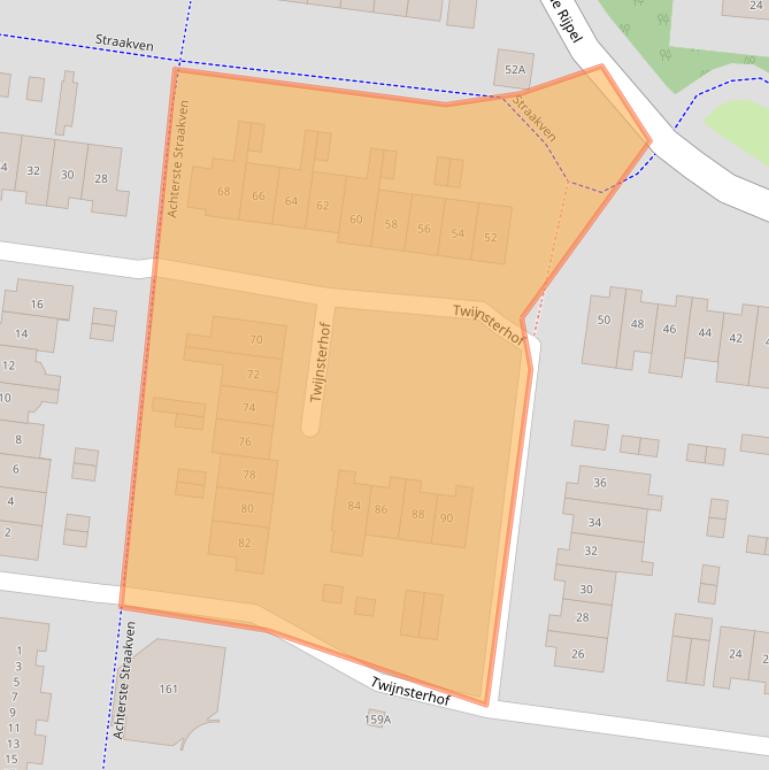 Kaart van postcodegebied 5709GT.