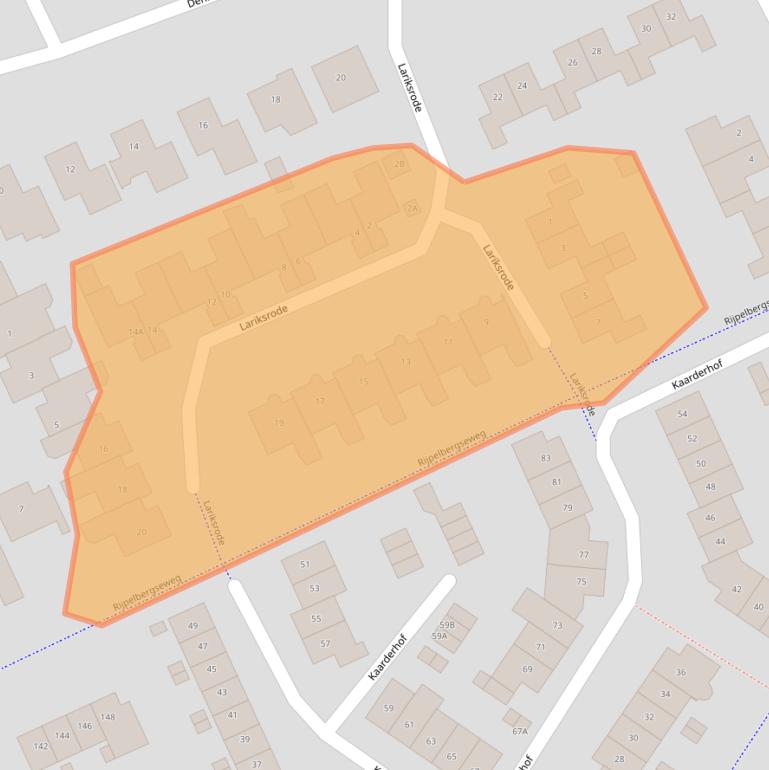 Kaart van postcodegebied 5709HT.