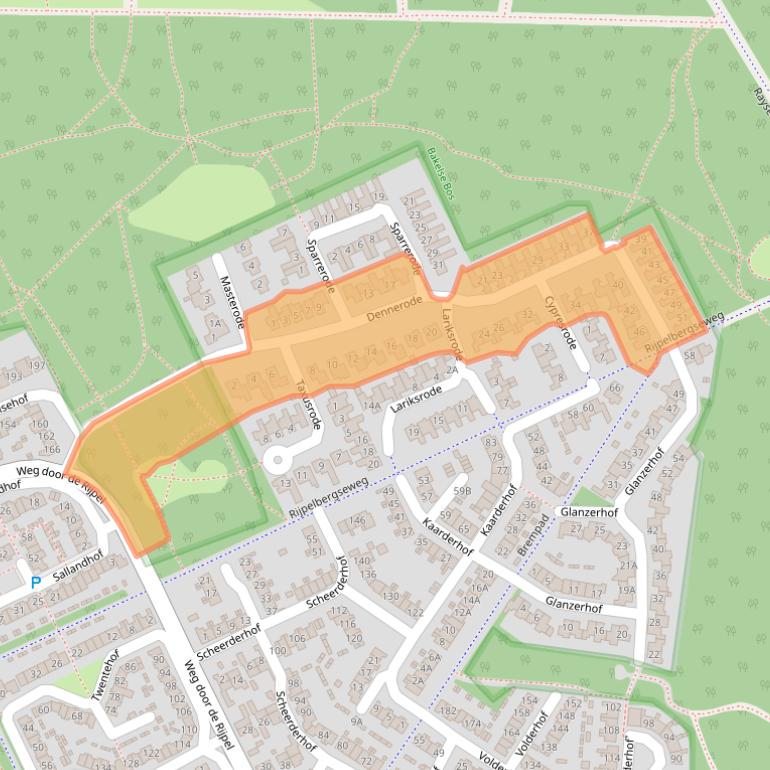 Kaart van postcodegebied 5709HV.