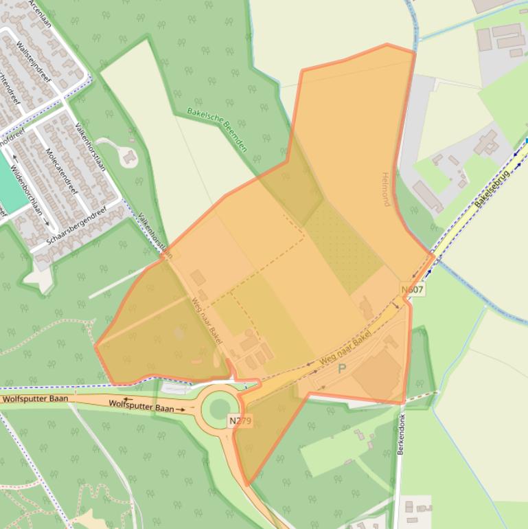 Kaart van postcodegebied 5709JA.