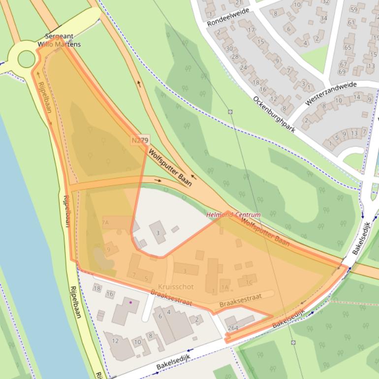 Kaart van postcodegebied 5709JC.