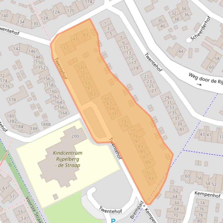 Kaart van postcodegebied 5709KN.