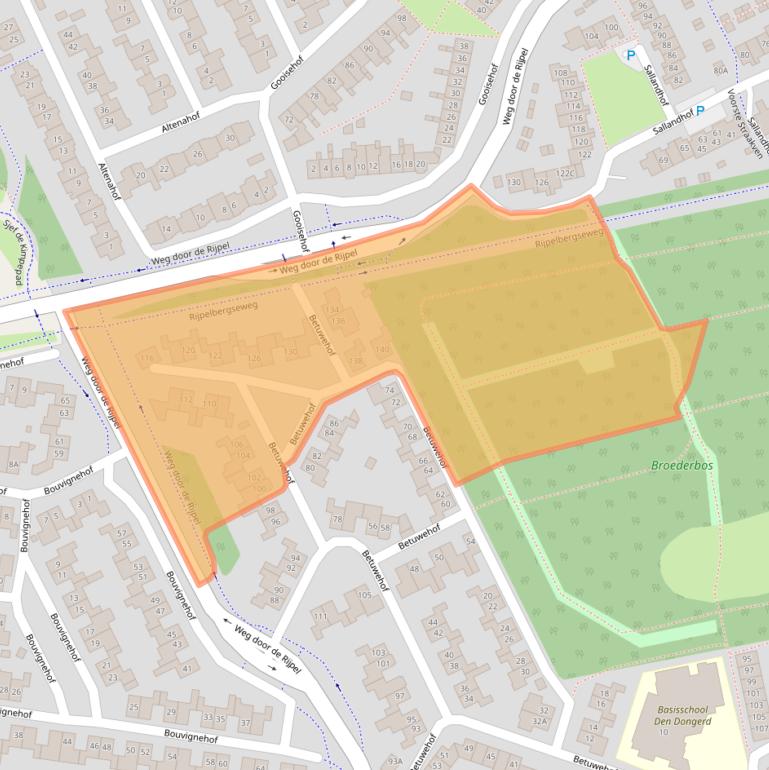 Kaart van postcodegebied 5709KS.