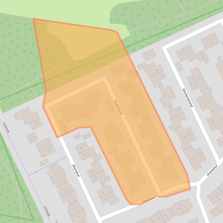 Kaart van postcodegebied 5709KX.