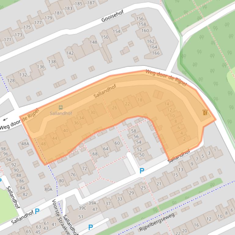 Kaart van postcodegebied 5709LA.
