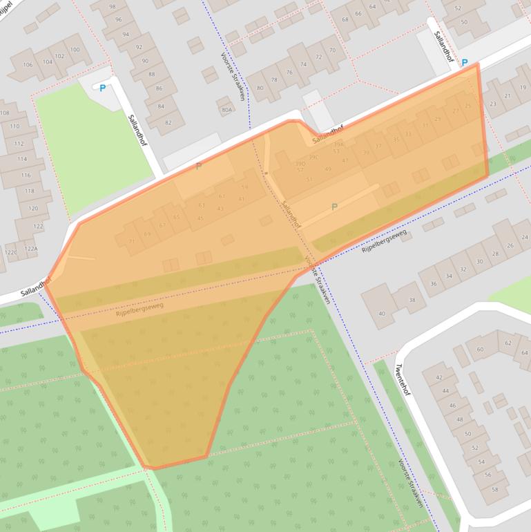 Kaart van postcodegebied 5709LE.