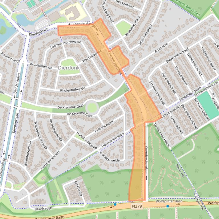 Kaart van postcodegebied 5709MA.