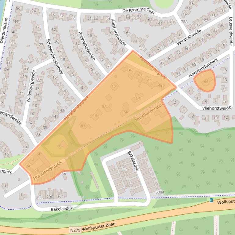 Kaart van postcodegebied 5709MB.