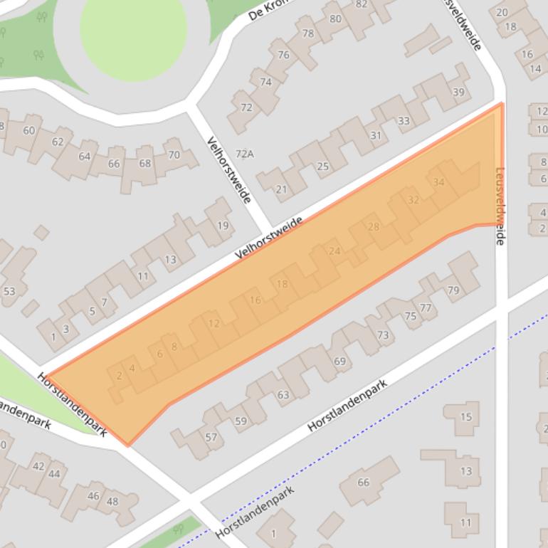 Kaart van postcodegebied 5709MJ.