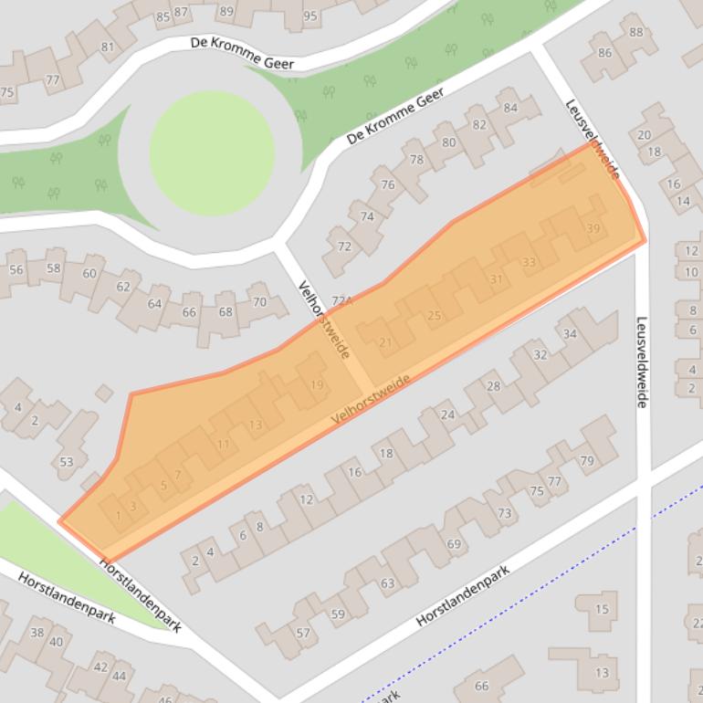 Kaart van postcodegebied 5709MK.