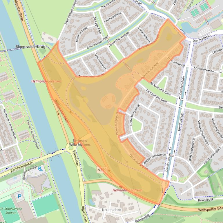 Kaart van postcodegebied 5709ML.