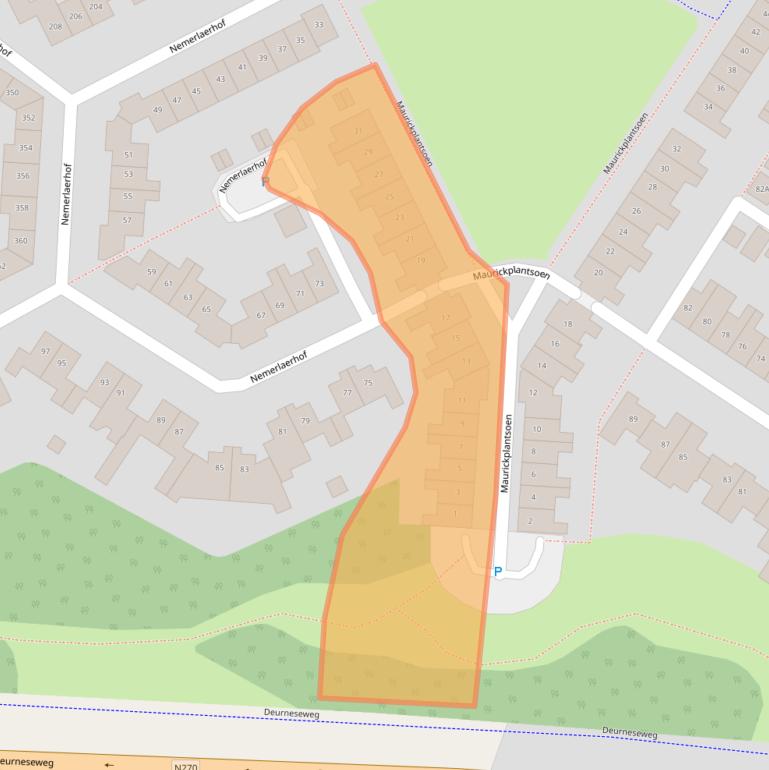 Kaart van postcodegebied 5709NE.