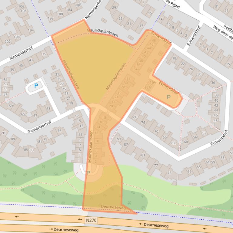 Kaart van postcodegebied 5709NG.