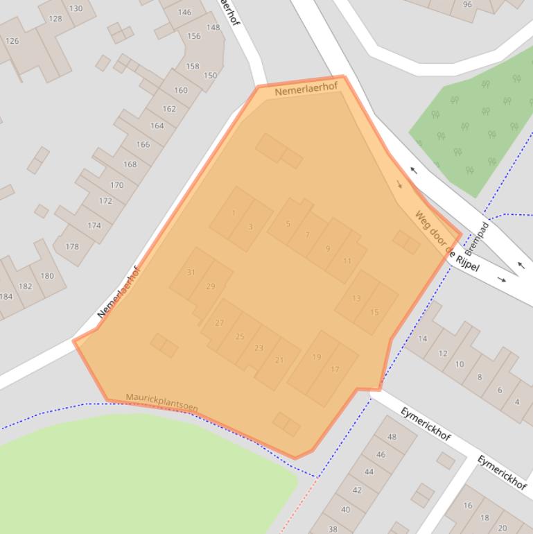 Kaart van postcodegebied 5709NH.