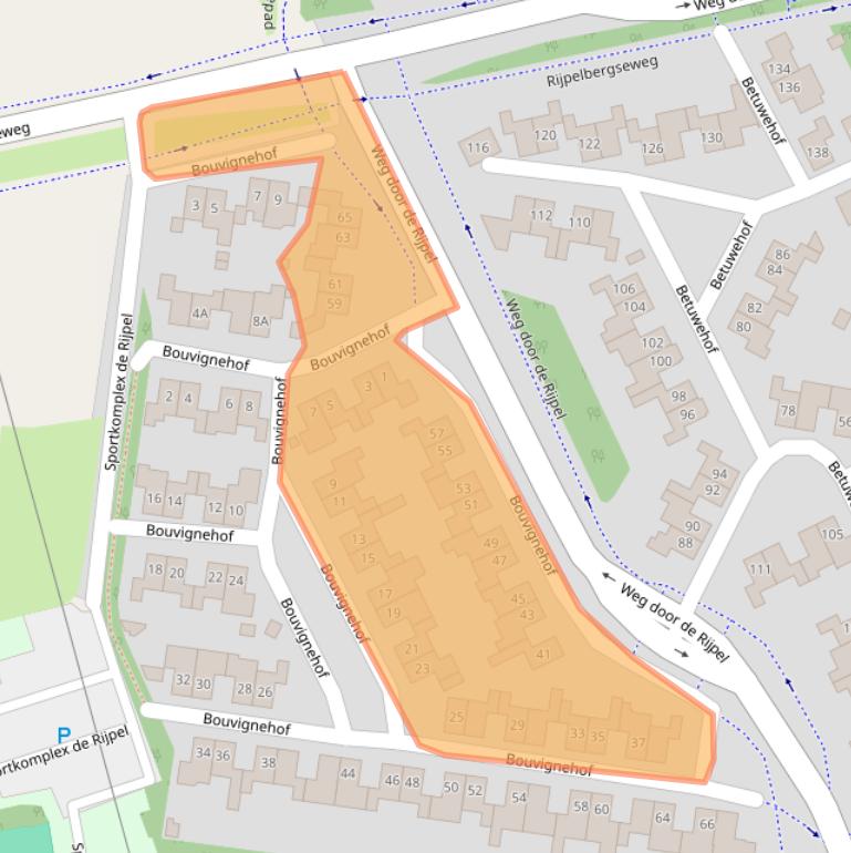 Kaart van postcodegebied 5709NT.