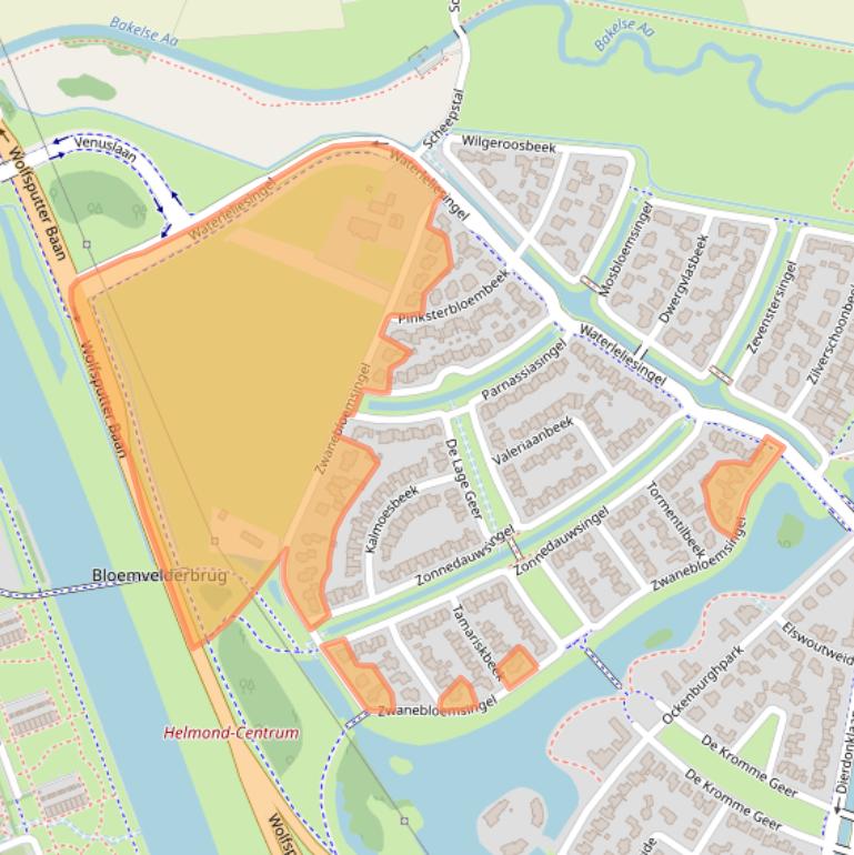 Kaart van postcodegebied 5709PA.