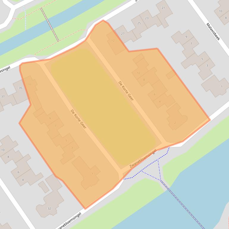 Kaart van postcodegebied 5709PC.