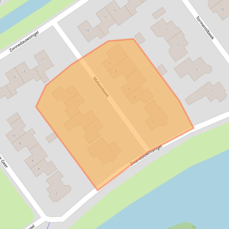 Kaart van postcodegebied 5709PJ.