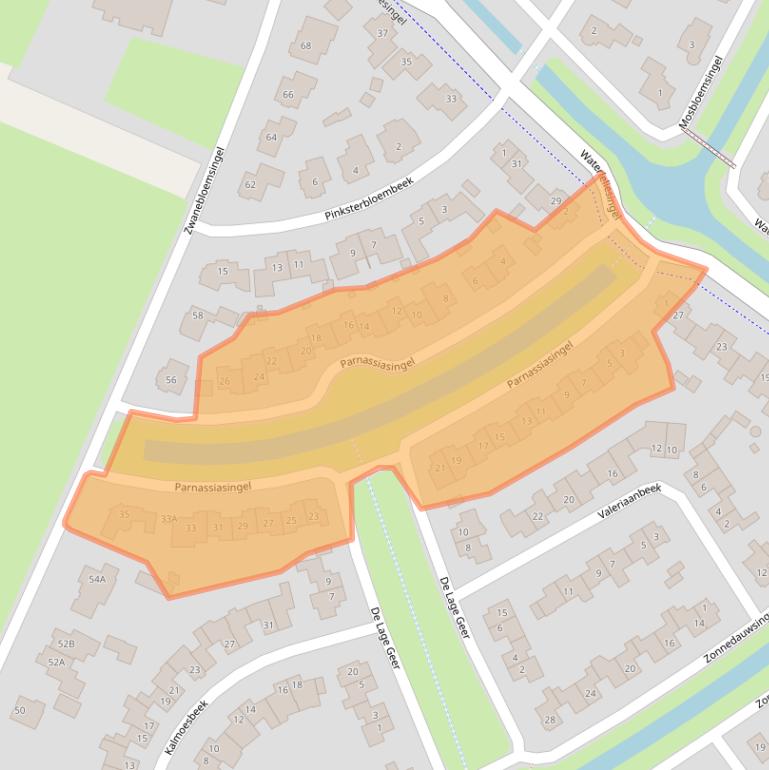 Kaart van postcodegebied 5709PT.