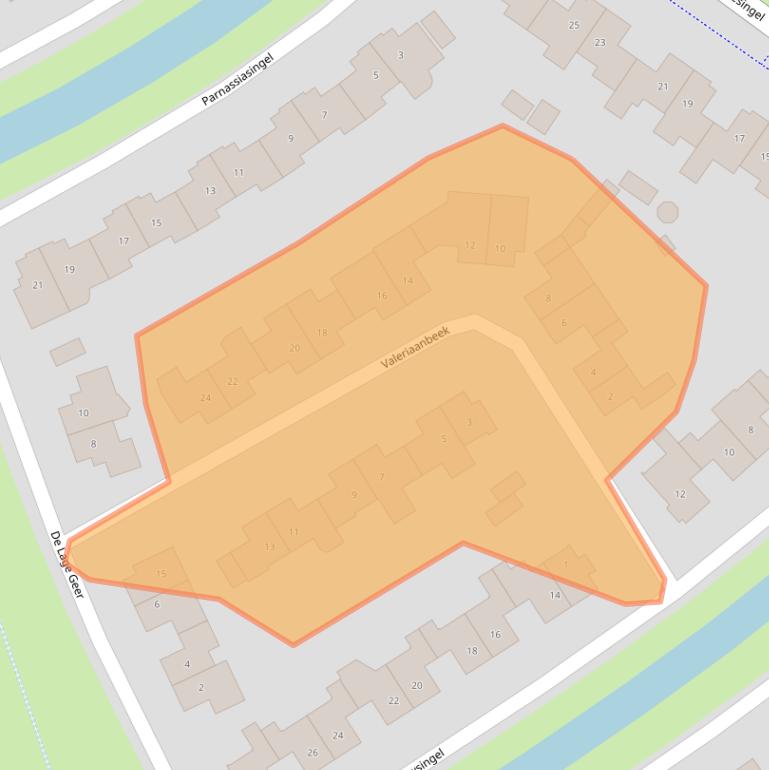 Kaart van postcodegebied 5709PW.