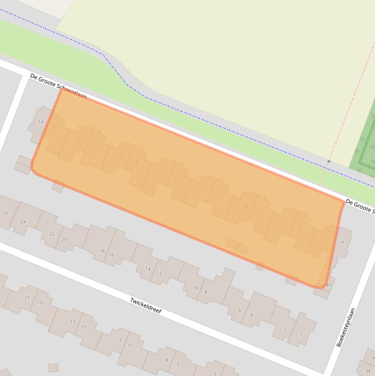 Kaart van postcodegebied 5709RB.