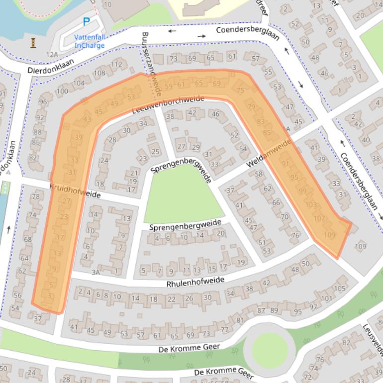 Kaart van postcodegebied 5709SB.