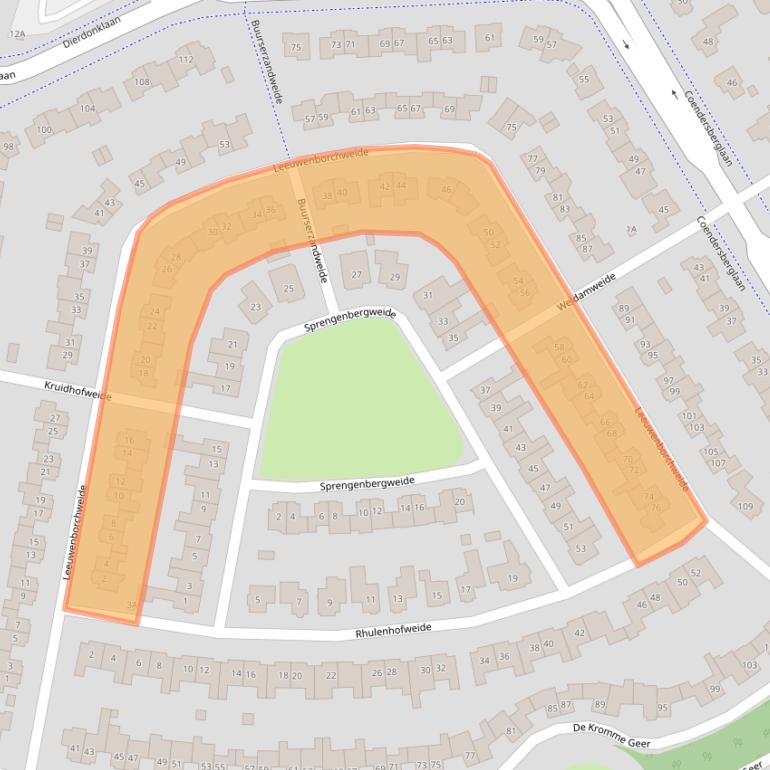 Kaart van postcodegebied 5709SC.