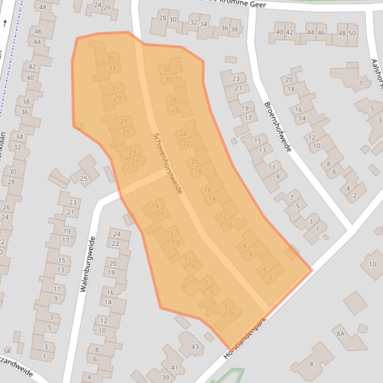 Kaart van postcodegebied 5709SG.