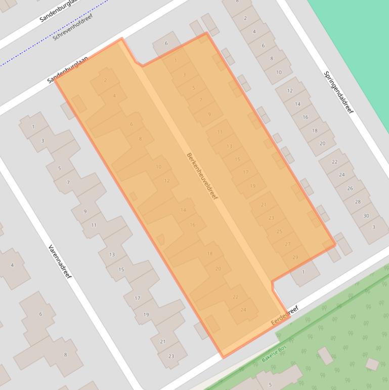 Kaart van postcodegebied 5709SW.