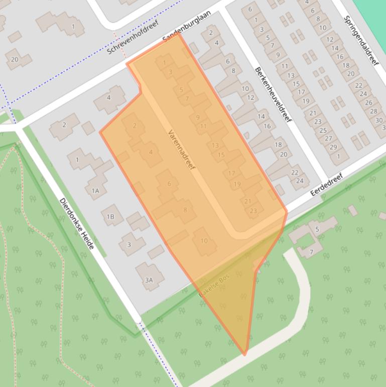 Kaart van postcodegebied 5709SX.