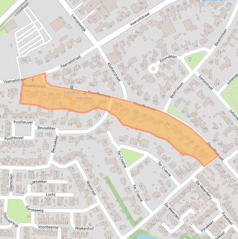 Kaart van postcodegebied 5711AC.