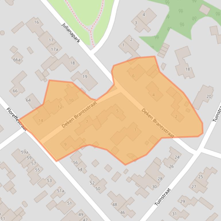 Kaart van postcodegebied 5711AH.