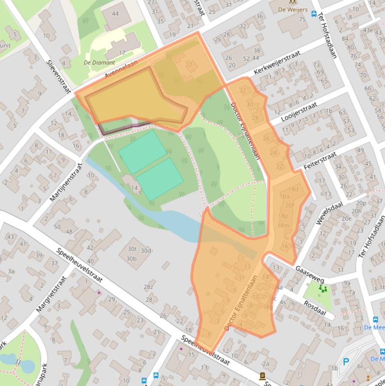 Kaart van postcodegebied 5711AW.
