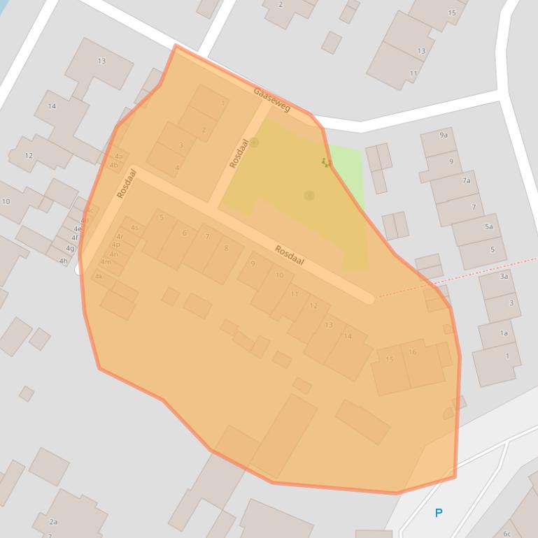 Kaart van postcodegebied 5711AZ.