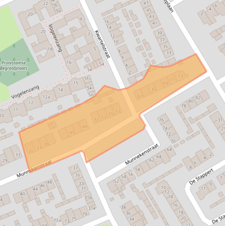 Kaart van postcodegebied 5711BG.